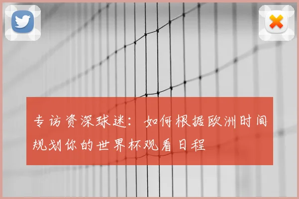 专访资深球迷:如何根据欧洲时间规划你的世界杯观看日程