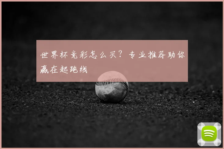 世界杯竞彩怎么买?专业推荐助你赢在起跑线